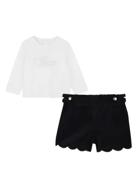 Chloé Kids scalloped shorts set