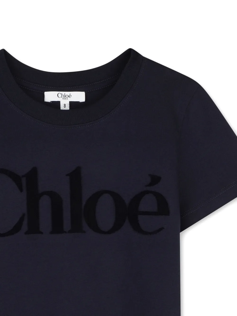 Chloé Kids T-shirt met logo en korte mouwen Blauw