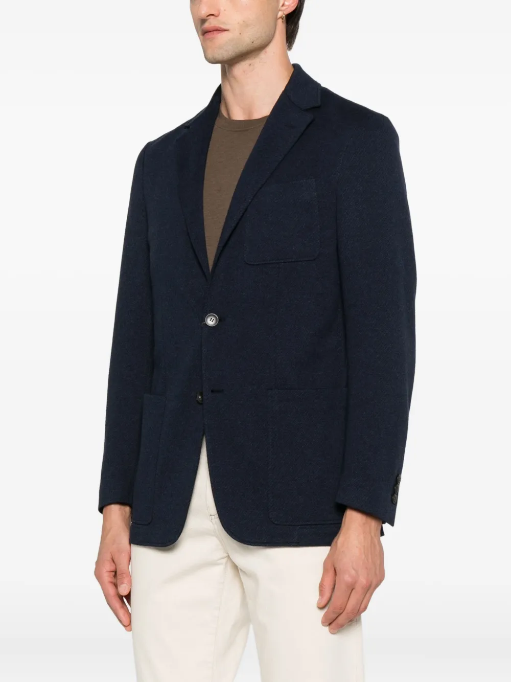 Canali Blazer met opgestikte zak en twee knopen Blauw