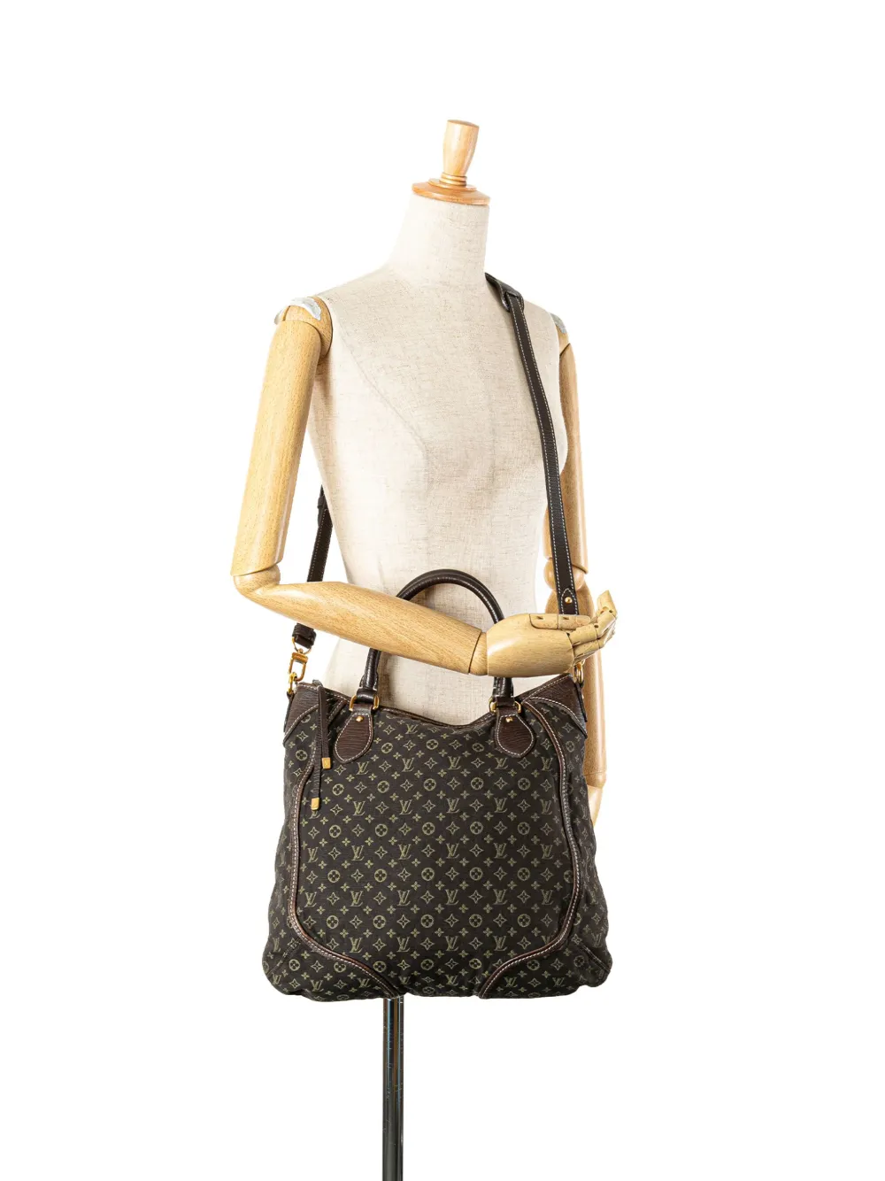 Pre-owned Louis Vuitton 2008 Monogram Mini Lin Besace Angele Satchel In Brown