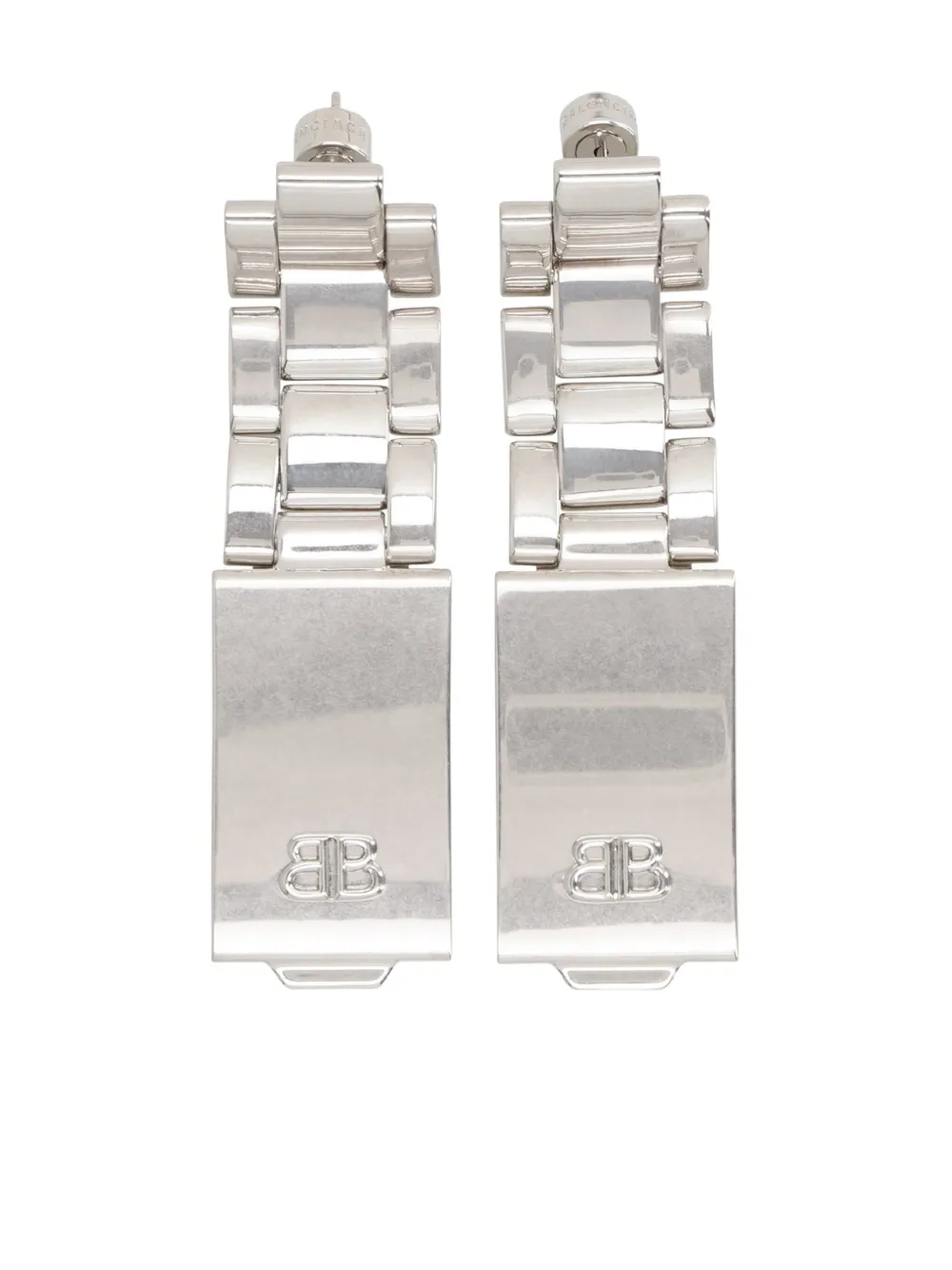 Balenciaga 24/7 BB-logo earrings - シルバートーン Balenciaga 24/7 BB-logo earrings - シルバートーン