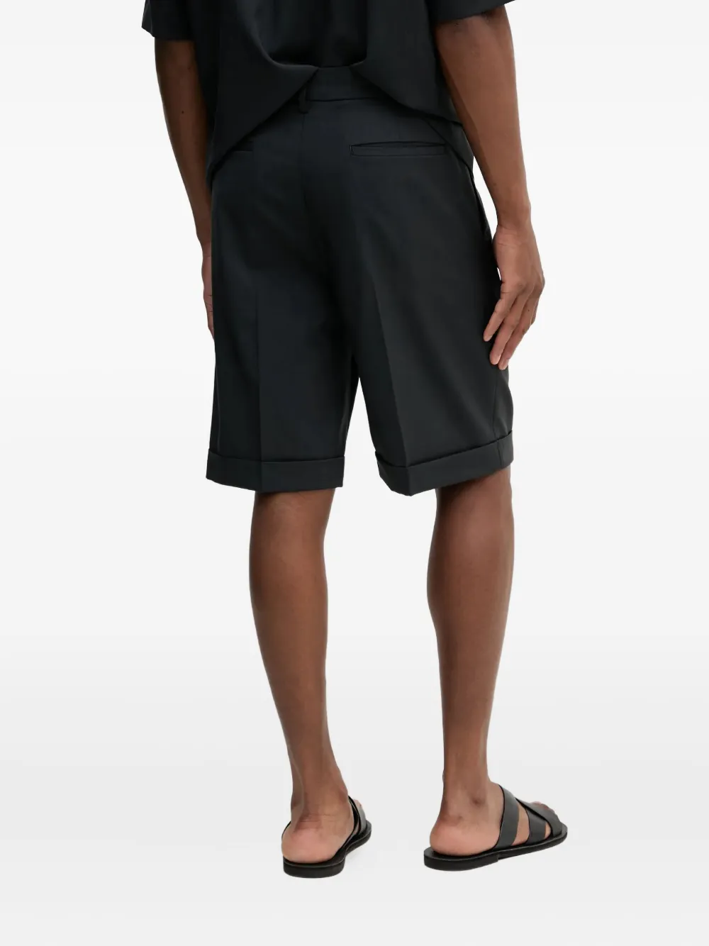Barena Venezia Pleated Cuffed Shorts In Black
