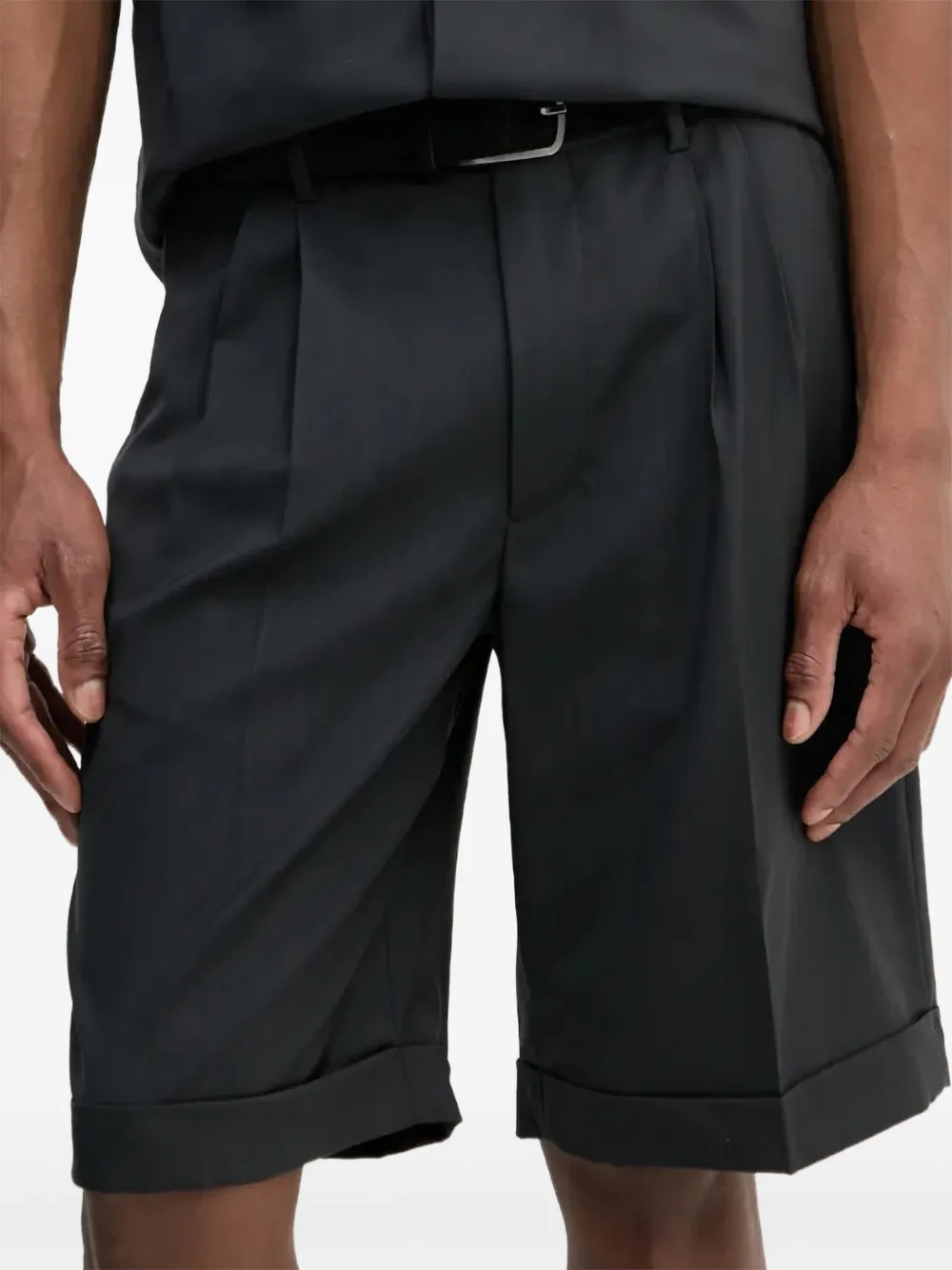 Barena pleated cuffed shorts | Black | Image 1