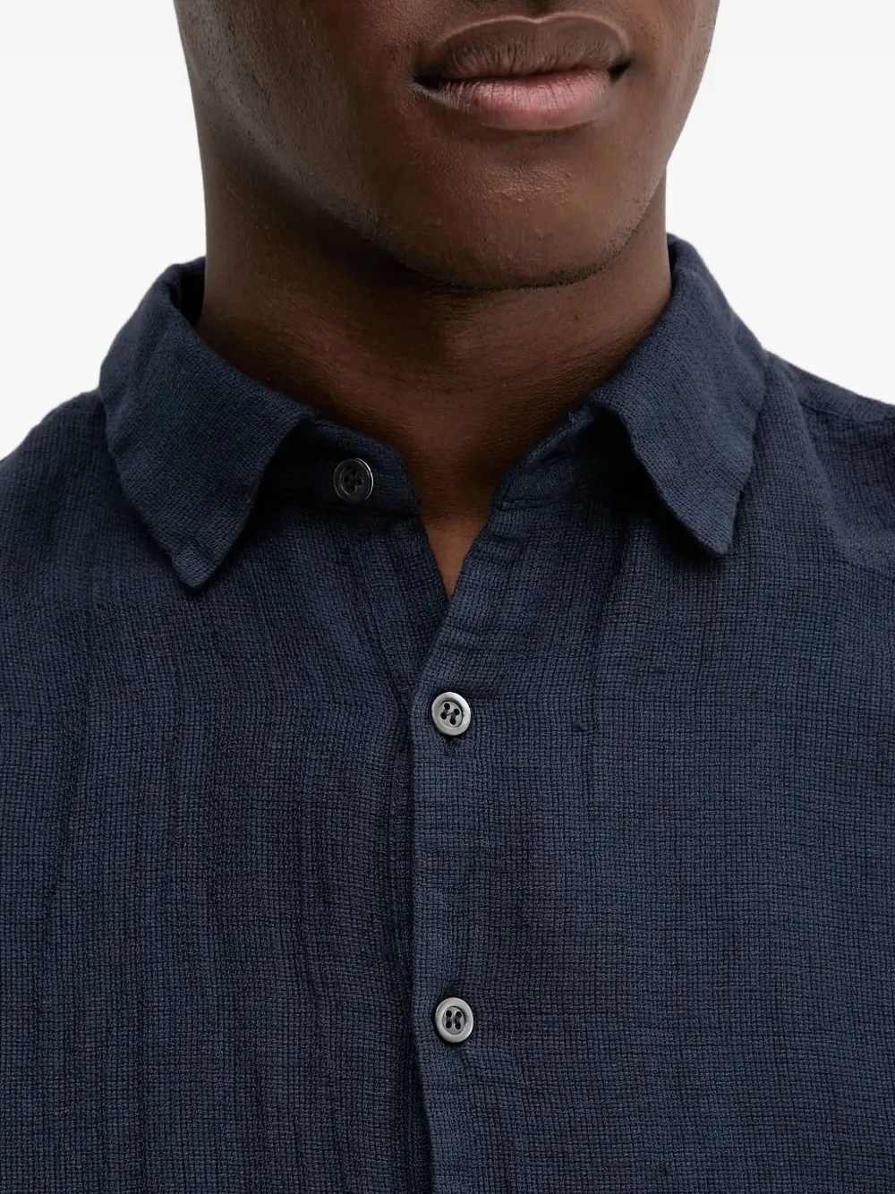 Barena Venezia overhemd met textuur en halve knoopsluiting Blauw