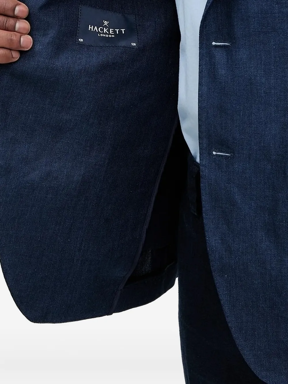 Hackett linen two-button blazer Blauw