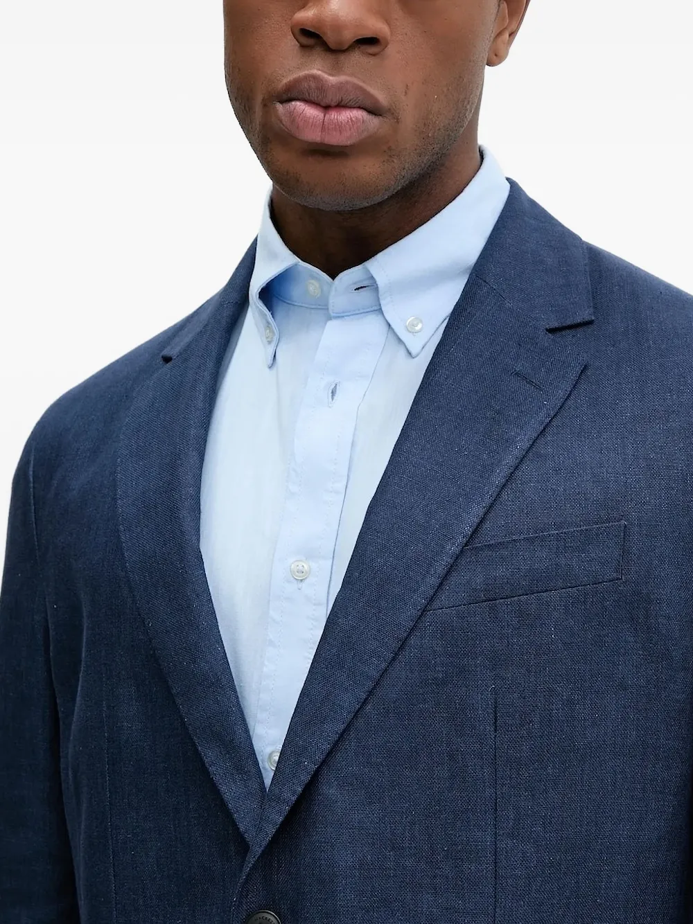 Hackett linen two-button blazer Blauw