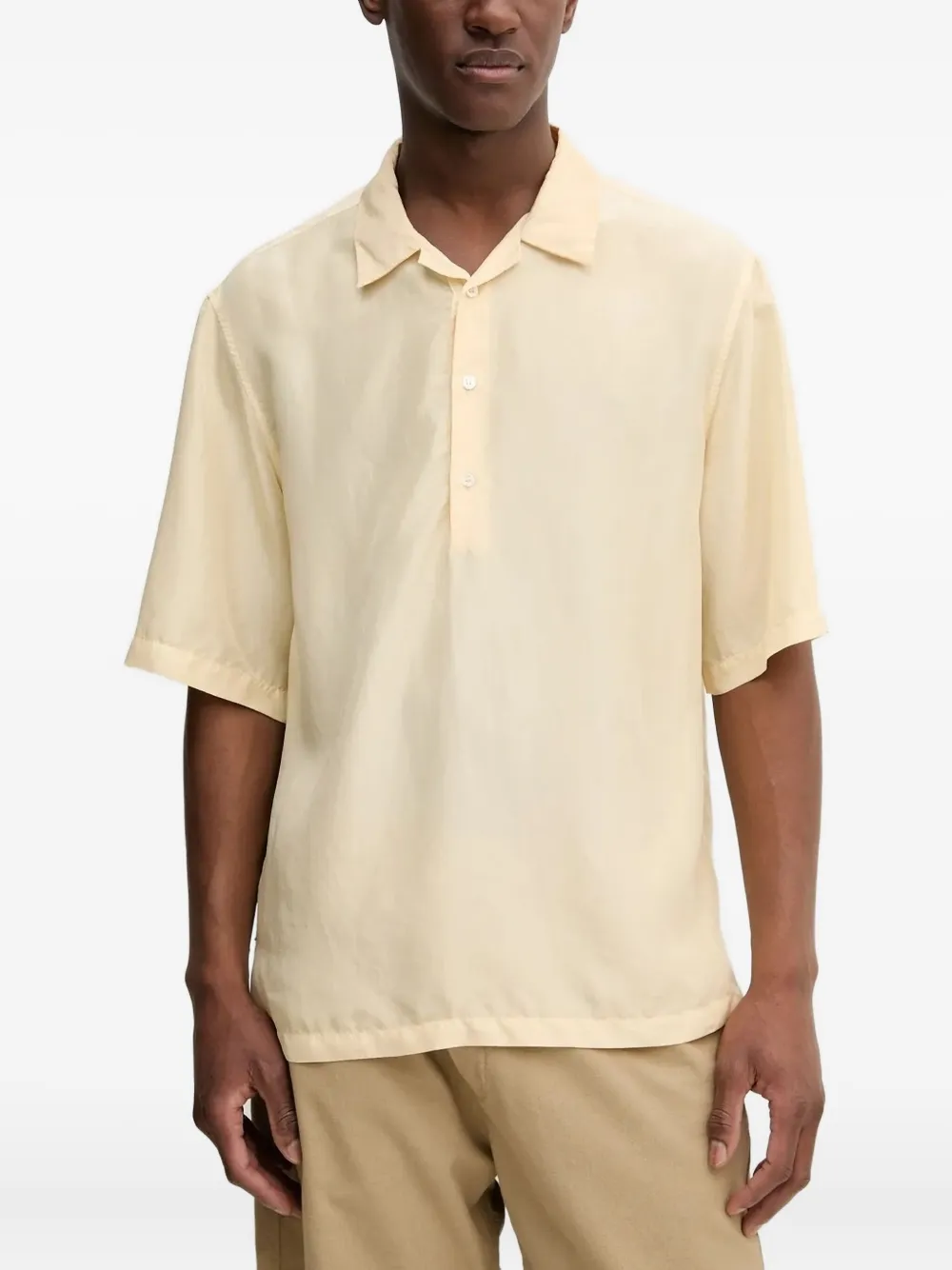 Barena short-sleeve silk polo shirt Geel