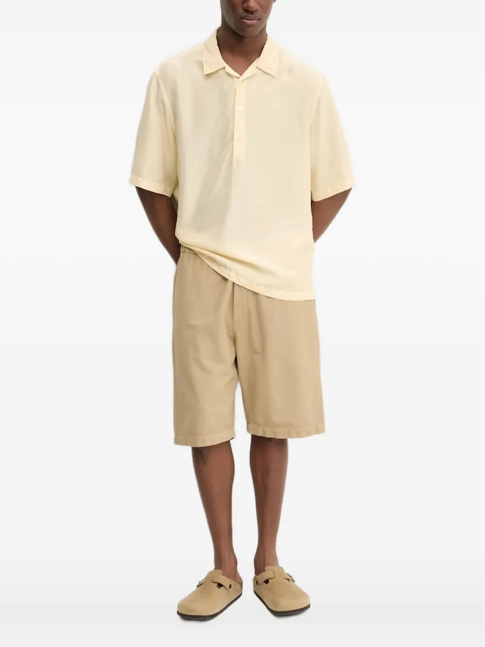 Barena short-sleeve silk polo shirt - Geel
