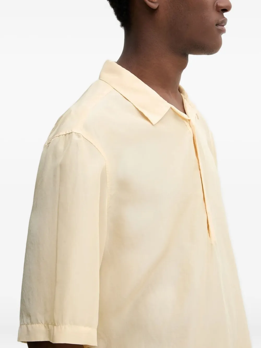 Barena short-sleeve silk polo shirt Geel