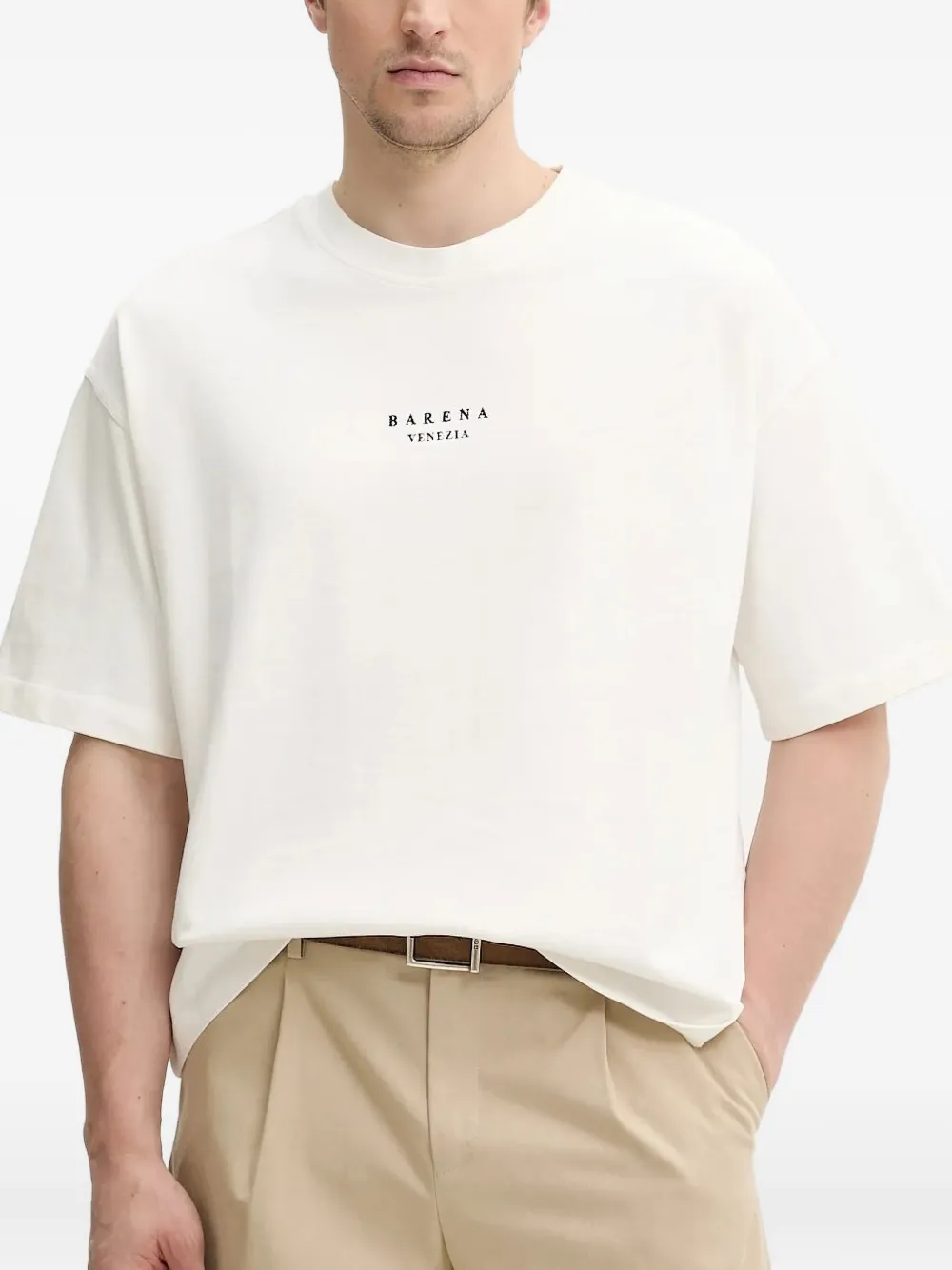 Barena T-shirt met geborduurd logo Wit