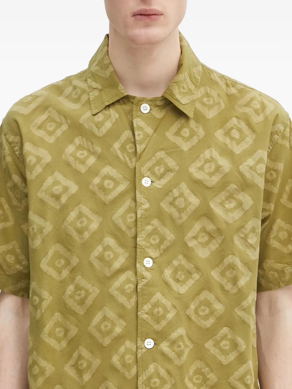 Norse Projects Overhemd met diamantvormig patroon Groen