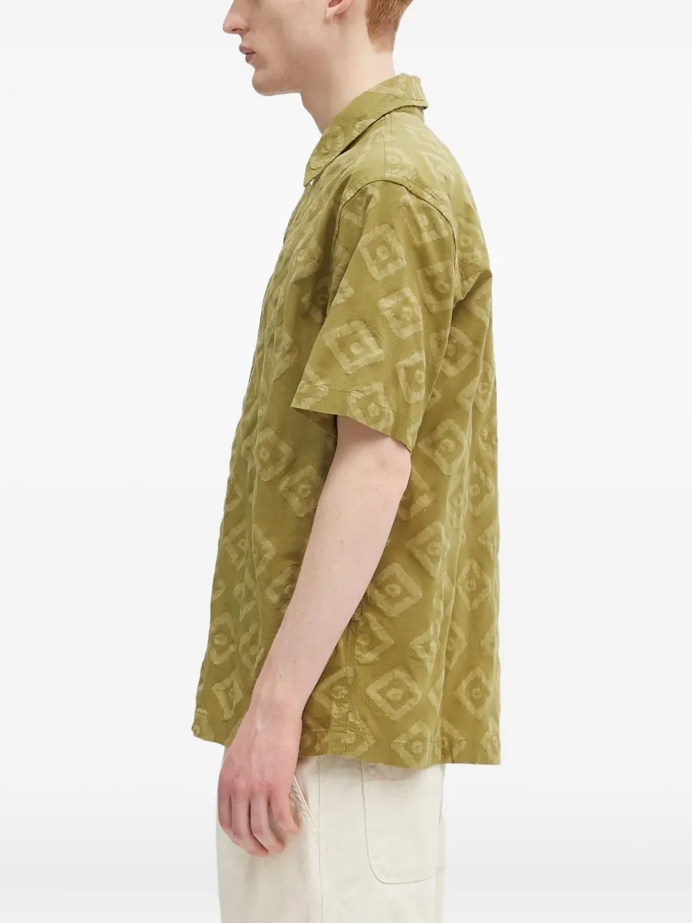 Norse Projects Overhemd met diamantvormig patroon - Groen