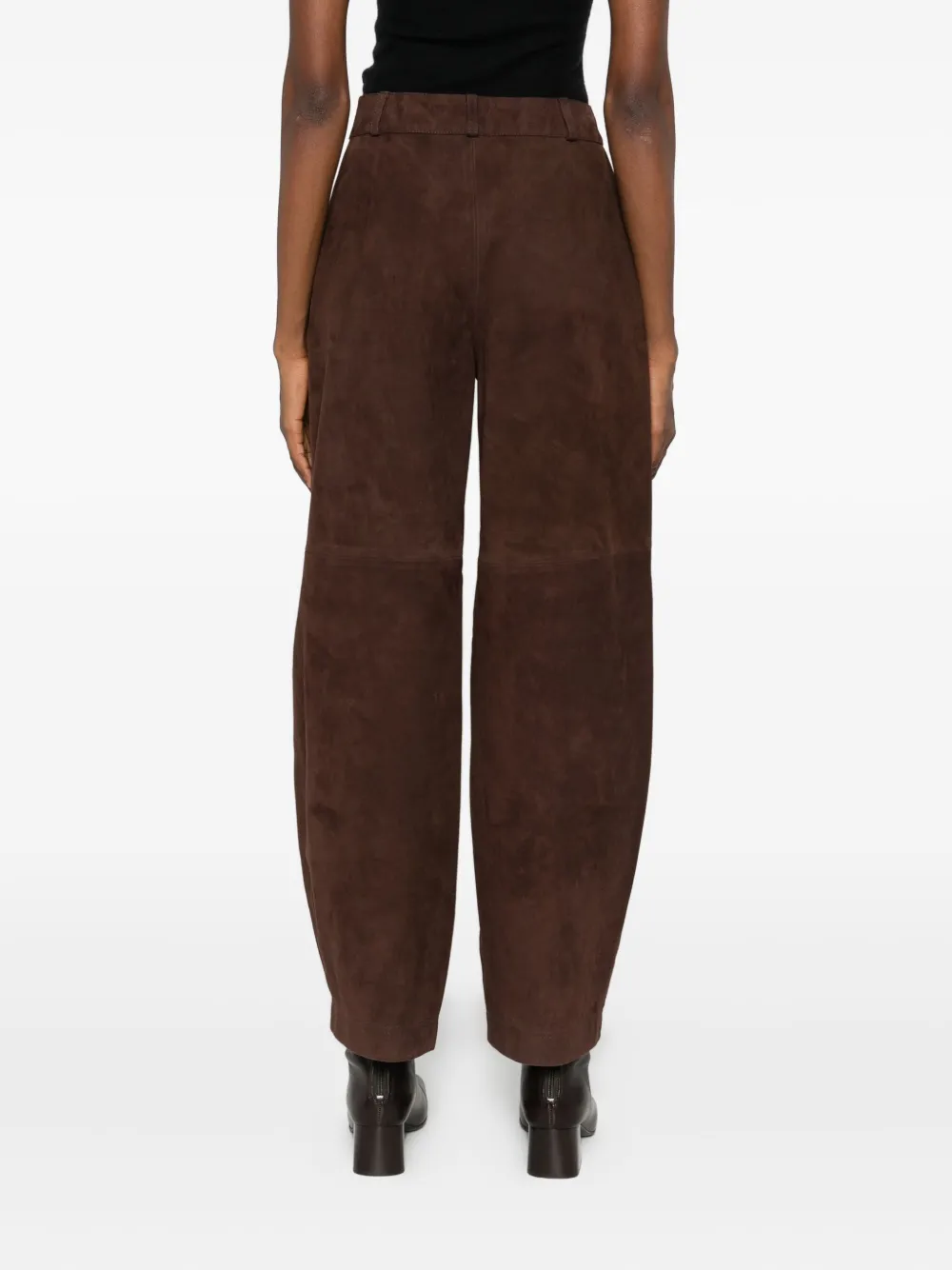 Co Collection Pleated Suede Trousers In Multi