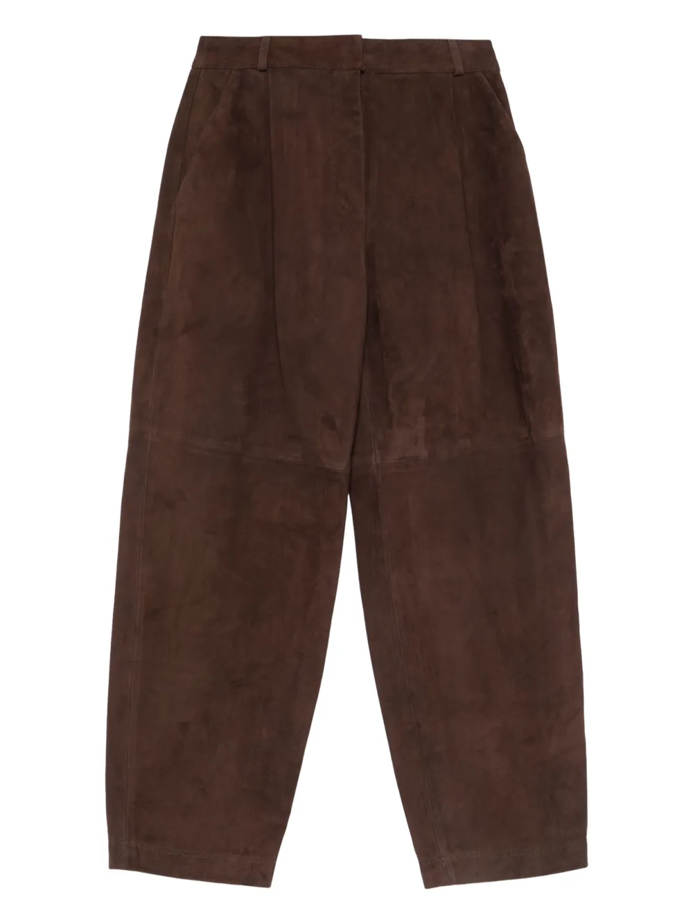 CO COLLECTION pleated suede trousers | Brown | Image 1