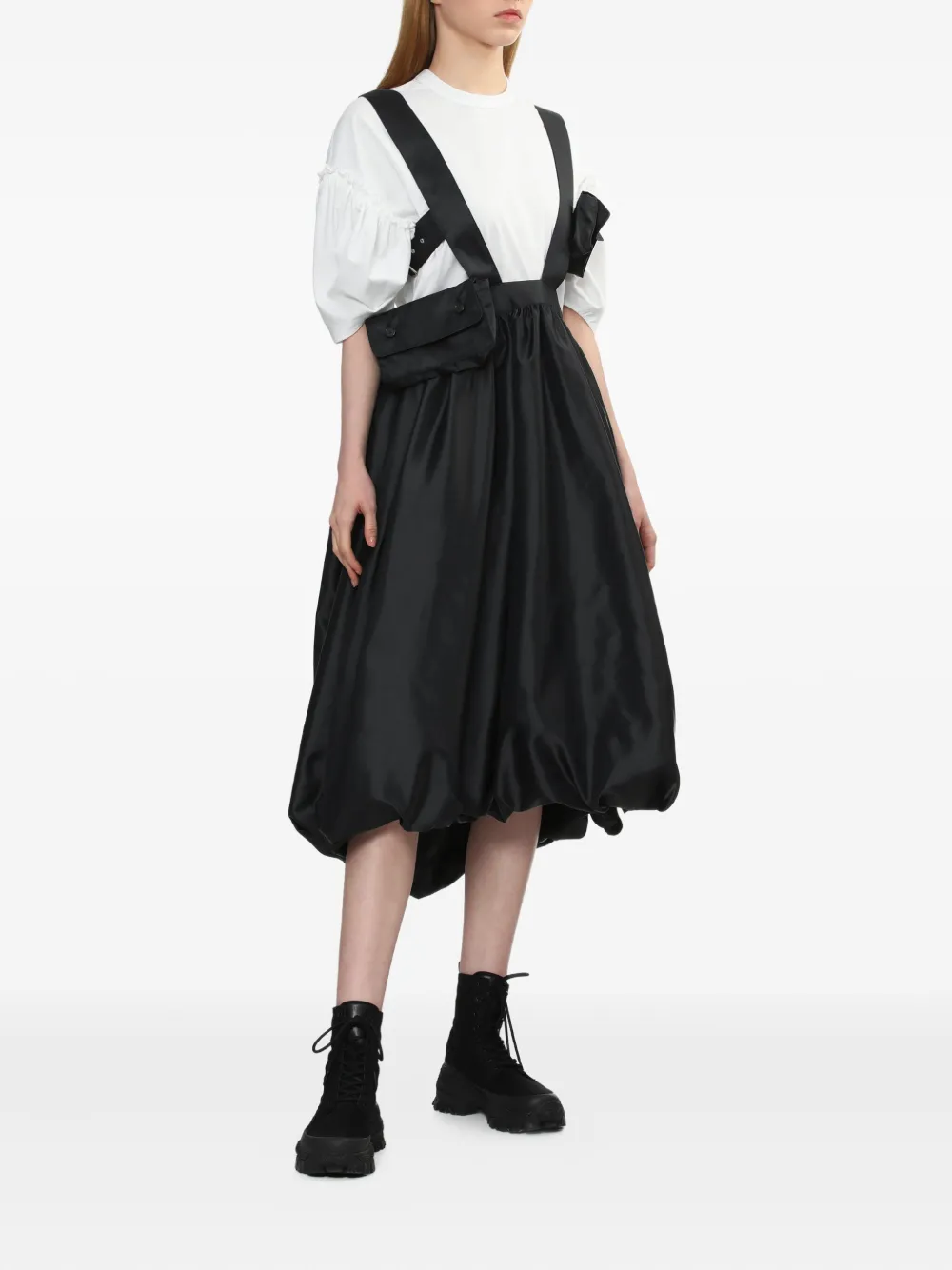 Noir Kei Ninomiya T-shirt met ruches en pofmouwen Wit