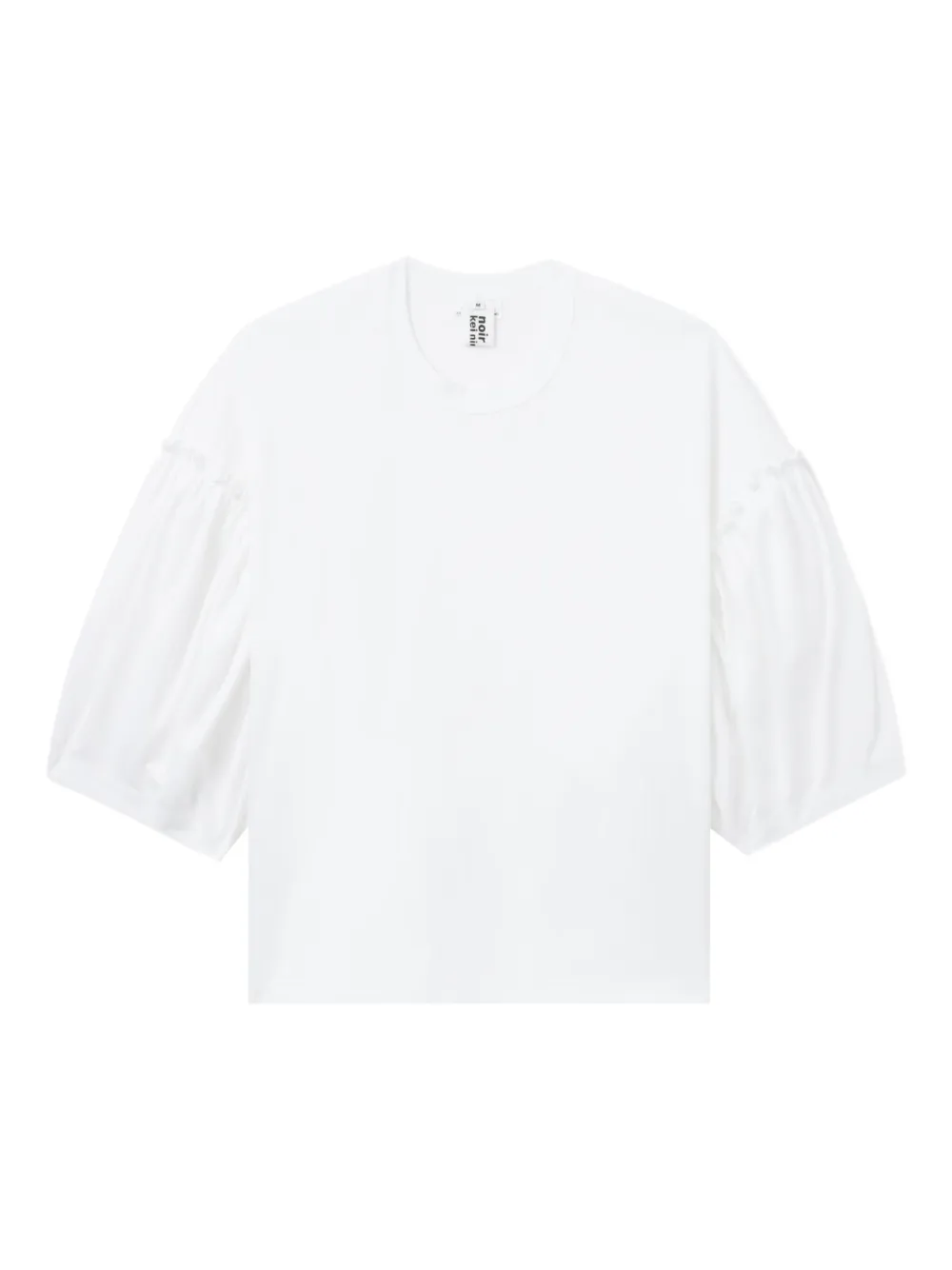 Noir Kei Ninomiya T-shirt met ruches en pofmouwen Wit
