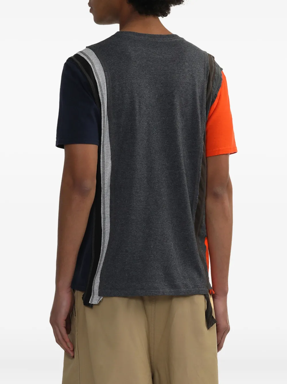 Needles panelled graphic-print T-shirt Zwart