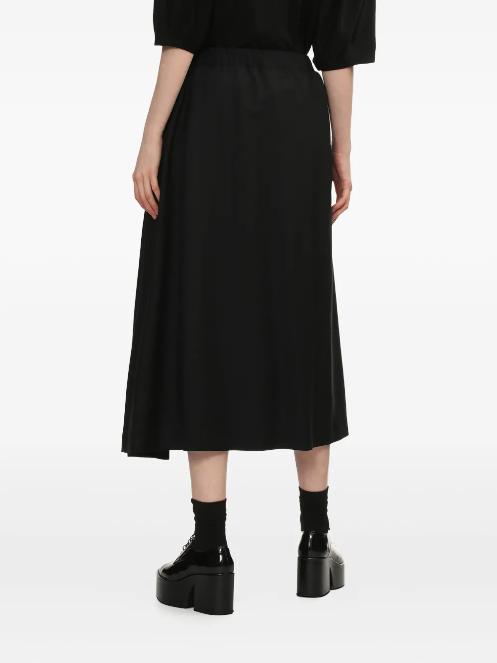 Noir Kei Ninomiya Gesmockte rok met elastische taille Zwart
