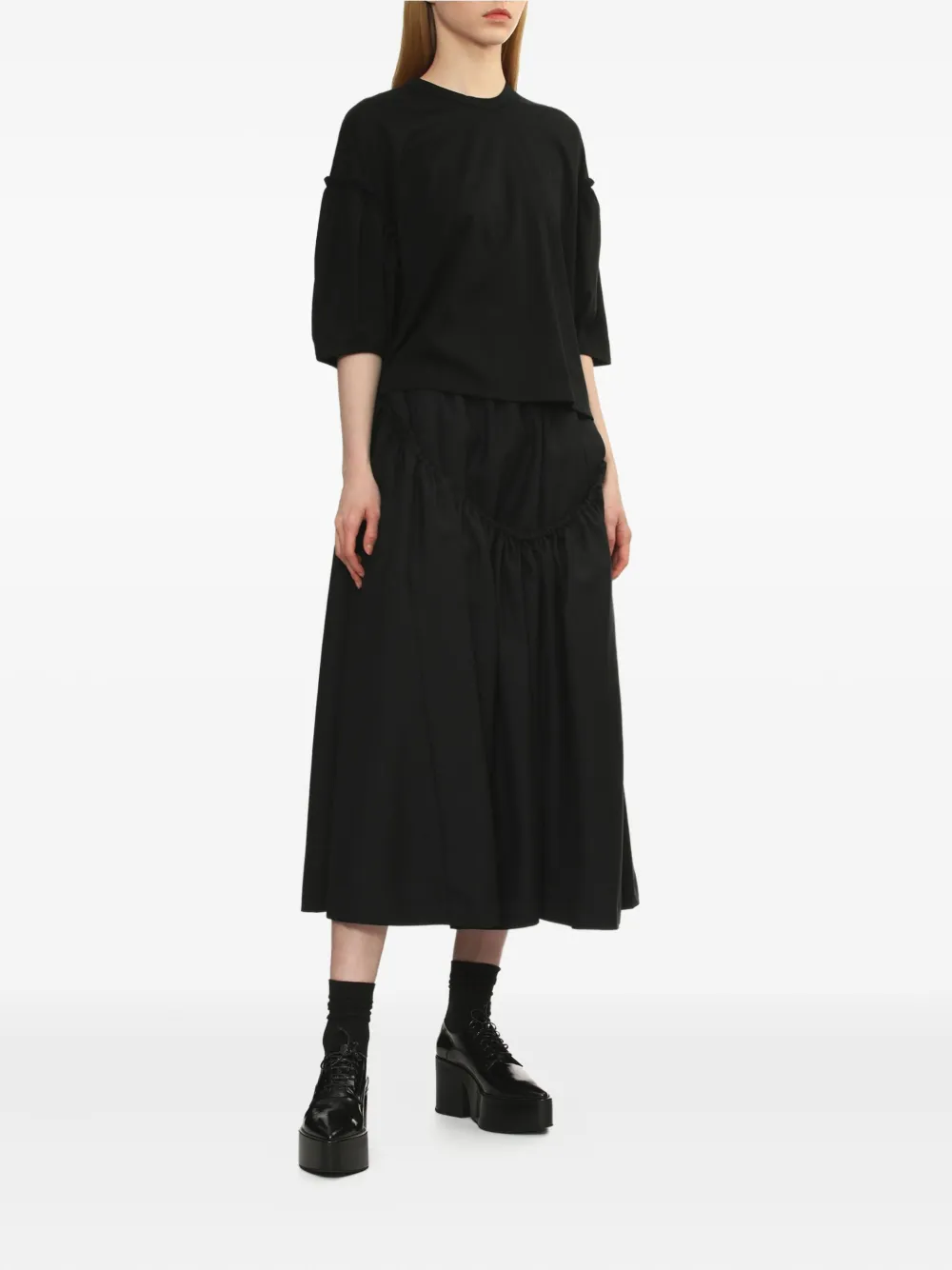 Noir Kei Ninomiya elastic-waist gathered skirt | Pleated Skirts | Image 2