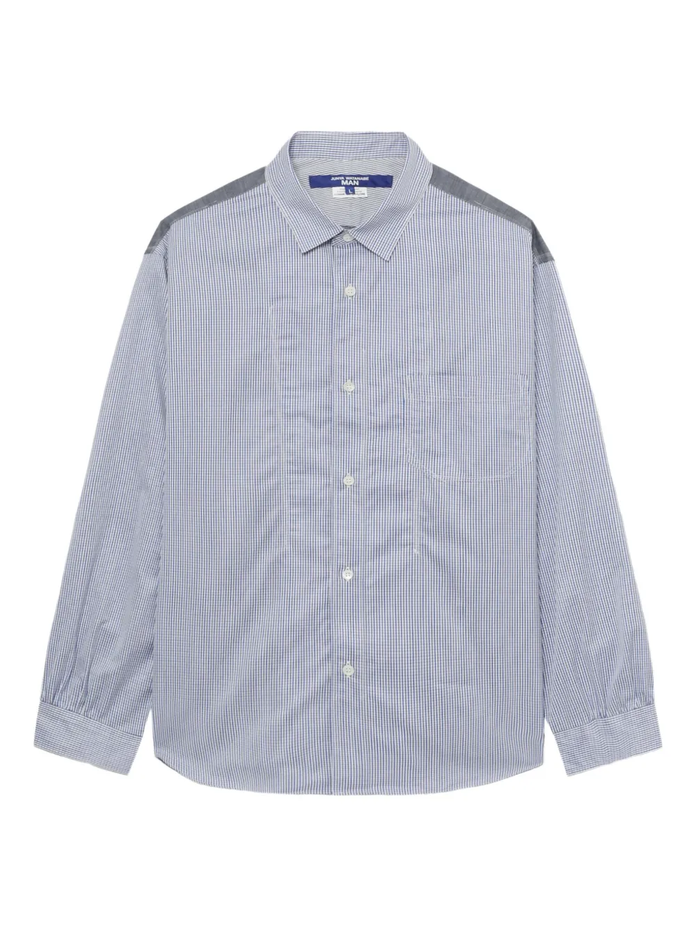 Junya Watanabe MAN checked panelled shirt | Blue | Image 1
