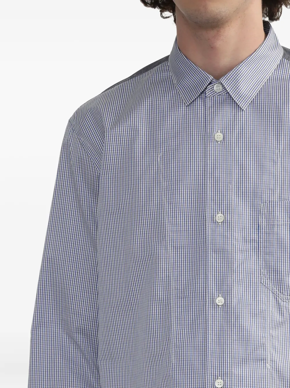 Junya Watanabe MAN Overhemd met geruite vlakken Blauw