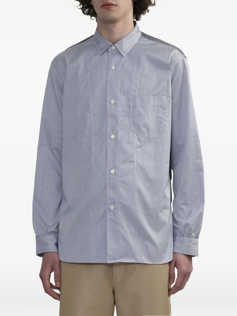 Junya Watanabe MAN Overhemd met geruite vlakken Blauw