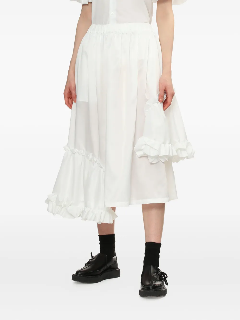 Noir Kei Ninomiya Rok met ruches Wit