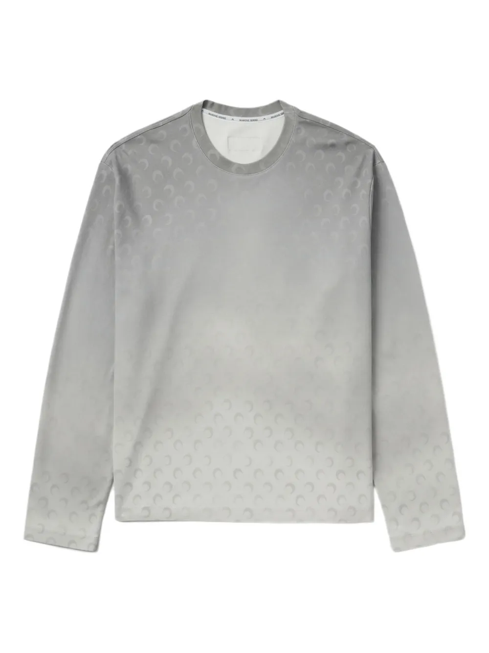 Marine Serre crescent moon-print ombré T-shirt | Grey | Image 1