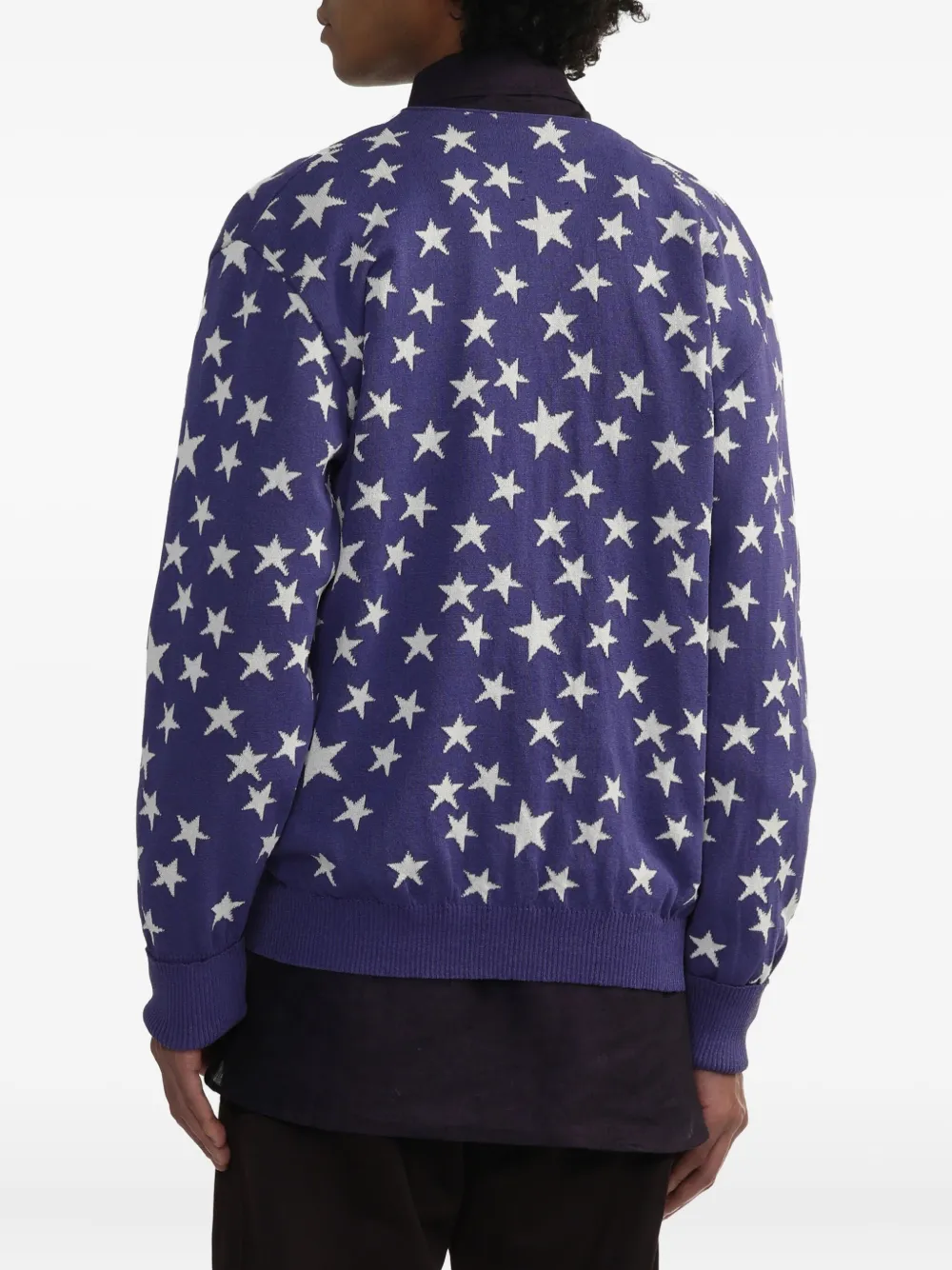 Needles Star-pattern Buttoned Cardigan In Purple