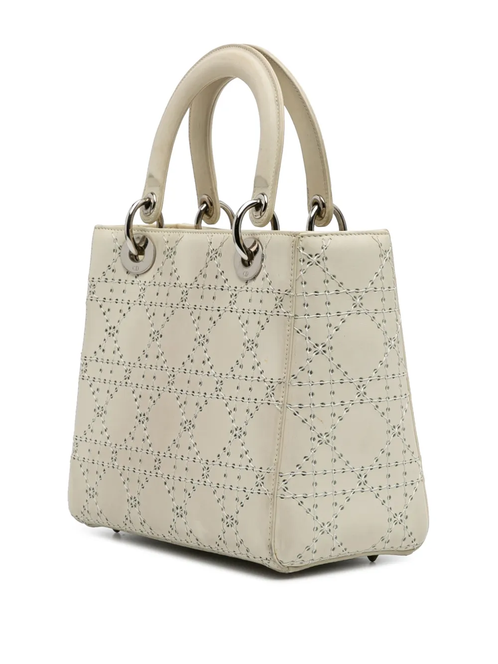 Pre-owned Dior 2013 Medium Perforated Calfskin Cannage Lady Satchel