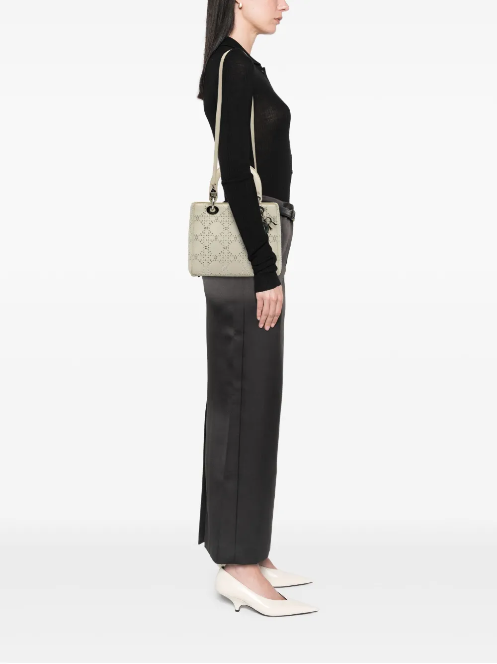 Christian Dior Pre-Owned 2013 Medium Perforated Calfskin Cannage Lady Dior satchel | Pre-Owned | Image 2