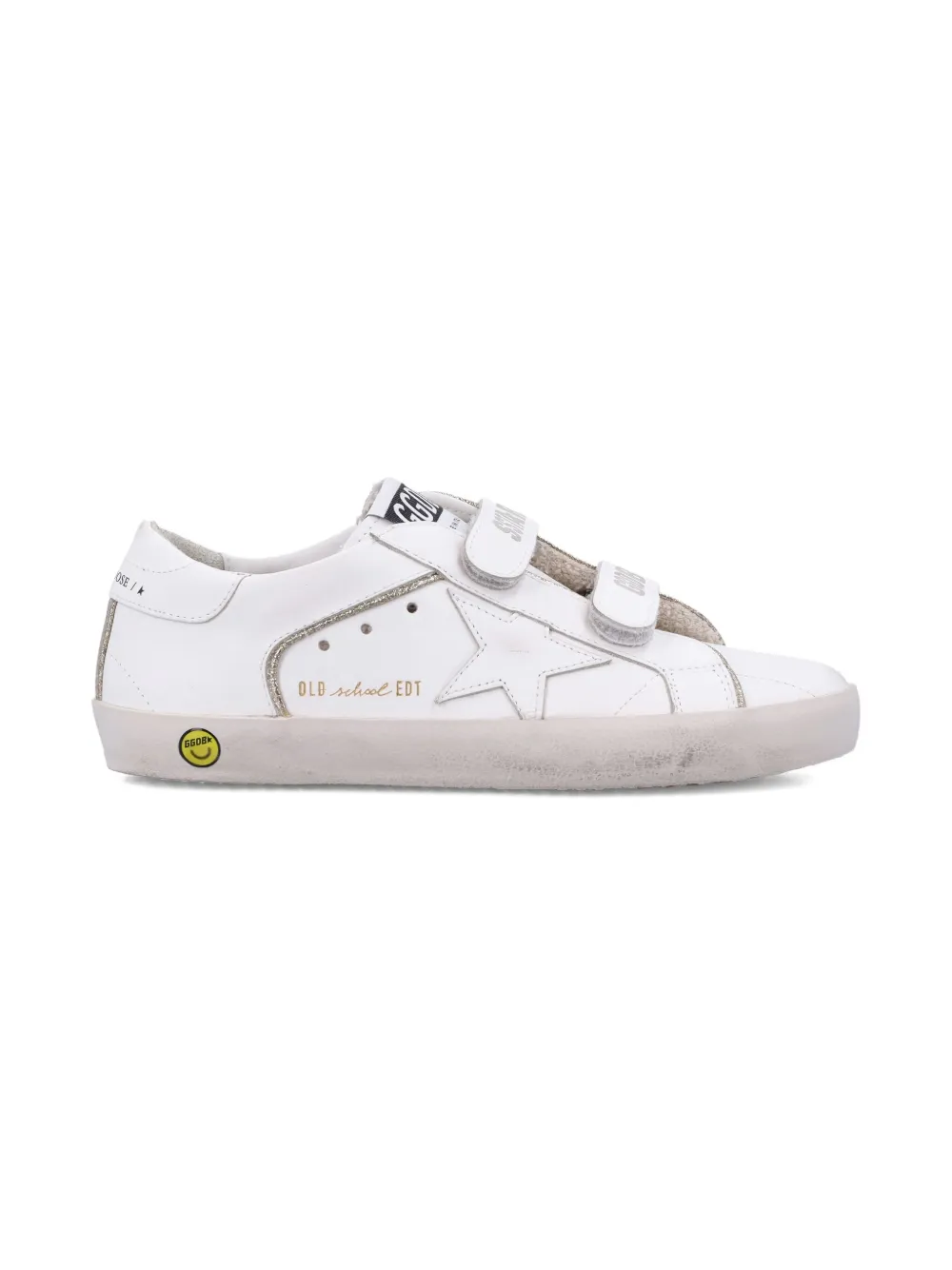 Golden Goose Kids touch-strap fastening star sneakers White