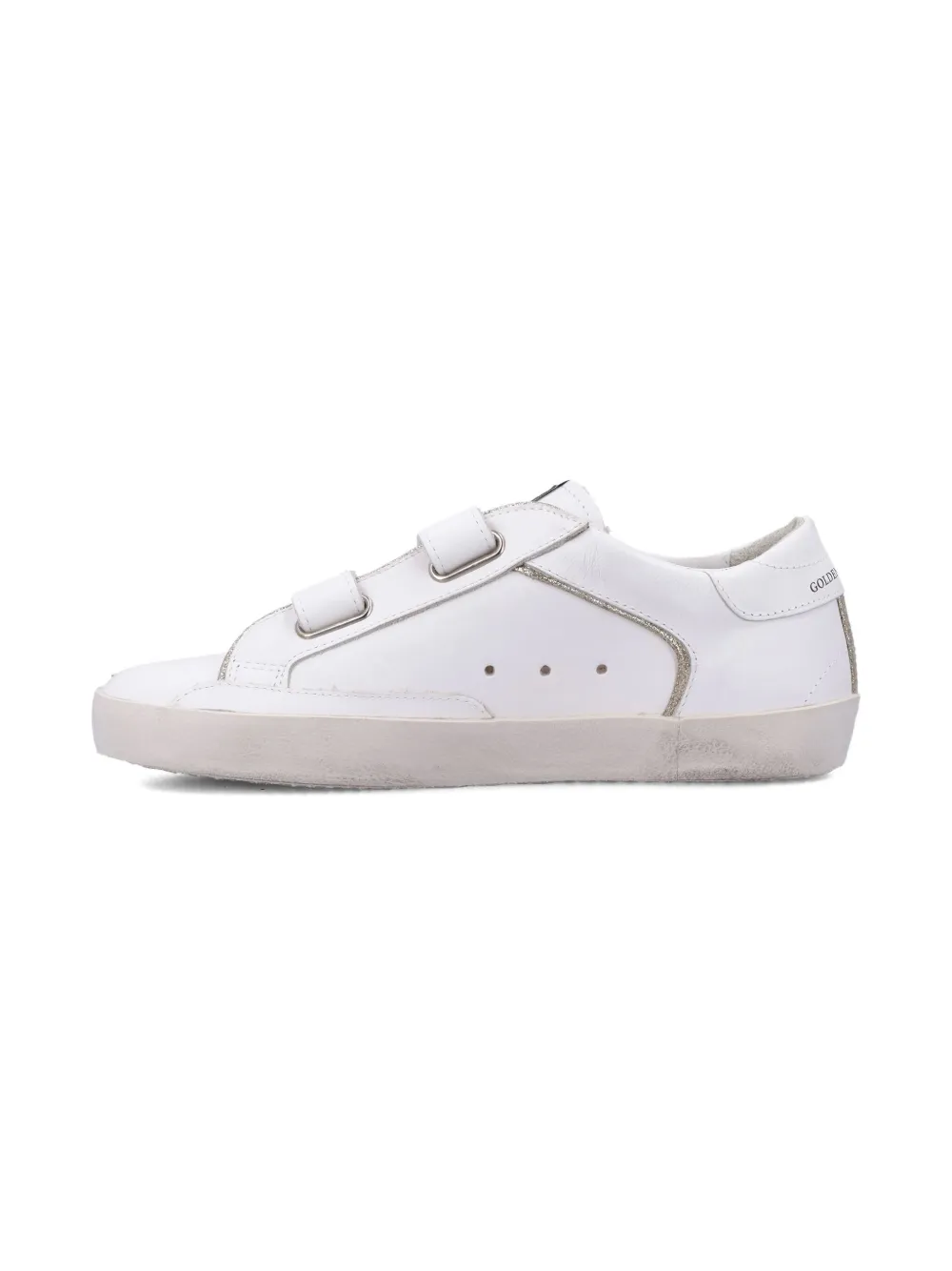 Golden Goose Kids touch-strap fastening star sneakers White