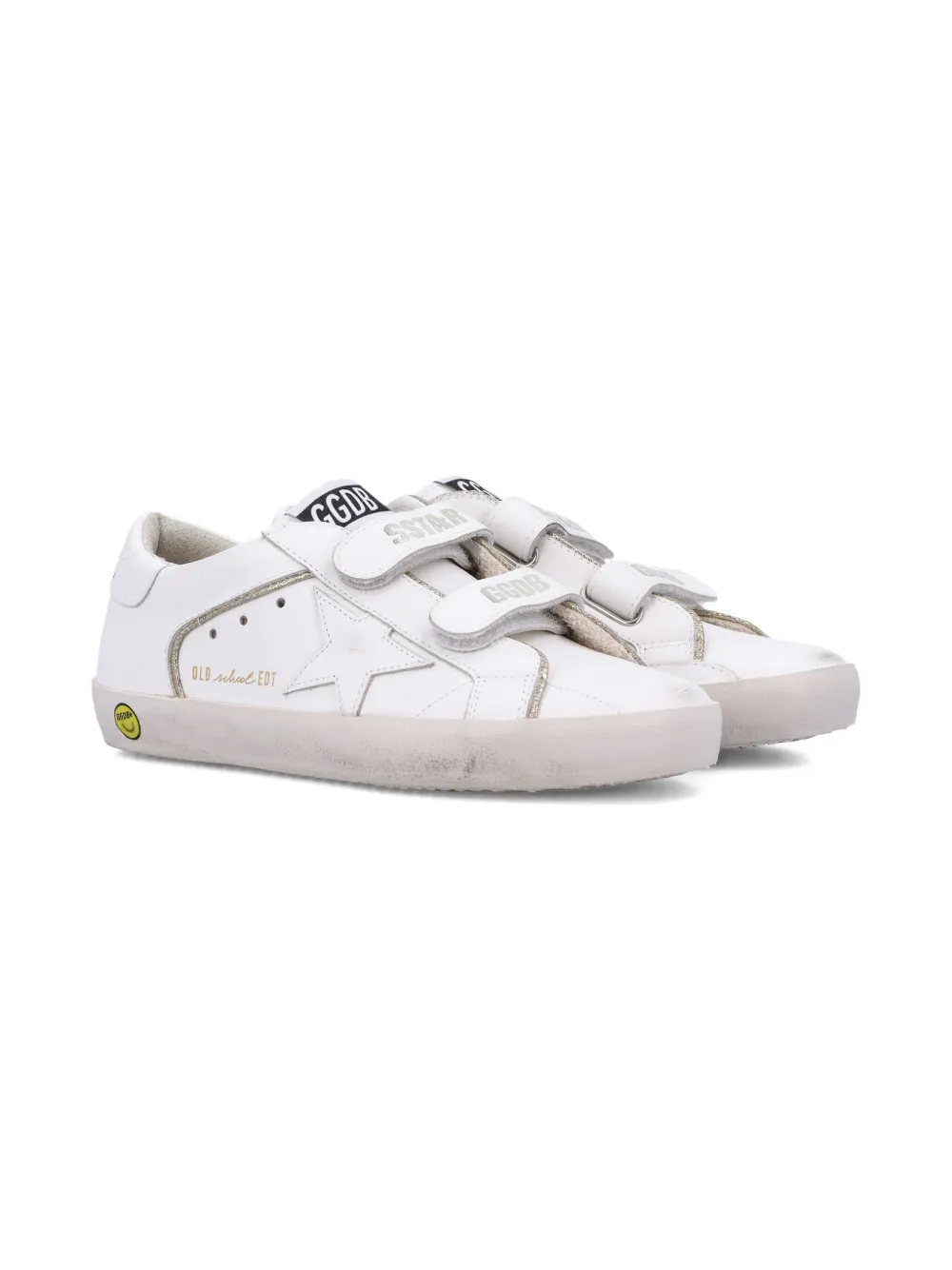 Golden Goose Kids touch-strap fastening star sneakers Wit
