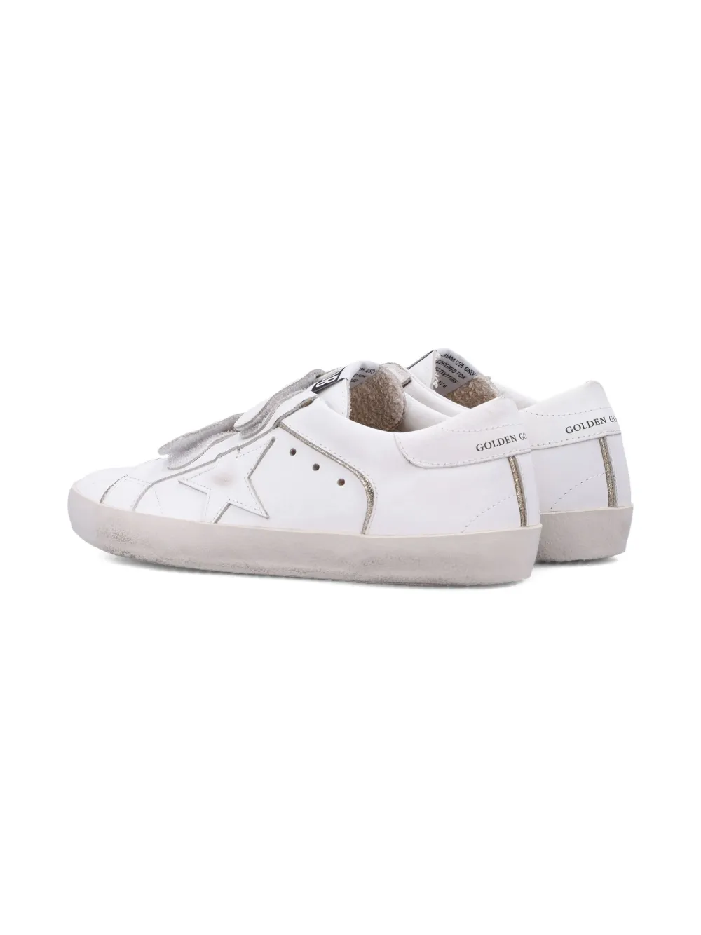 Golden Goose Kids touch-strap fastening star sneakers White