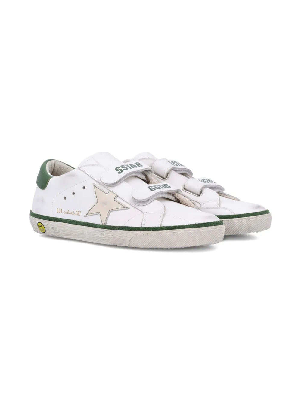 Golden Goose Kids star-appliqué touch-strap fastening sneakers White