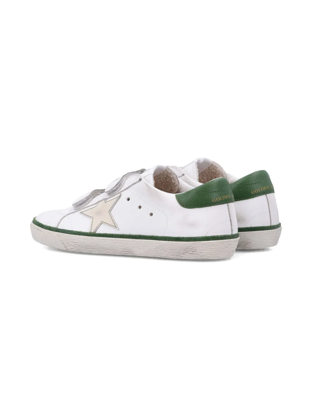 Golden Goose Kids star-appliqué touch-strap fastening sneakers White