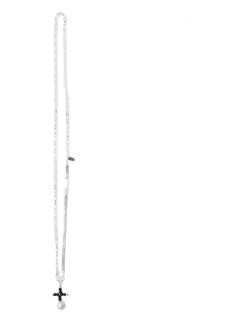 Santangelo beaded cross pendant necklace - Argento