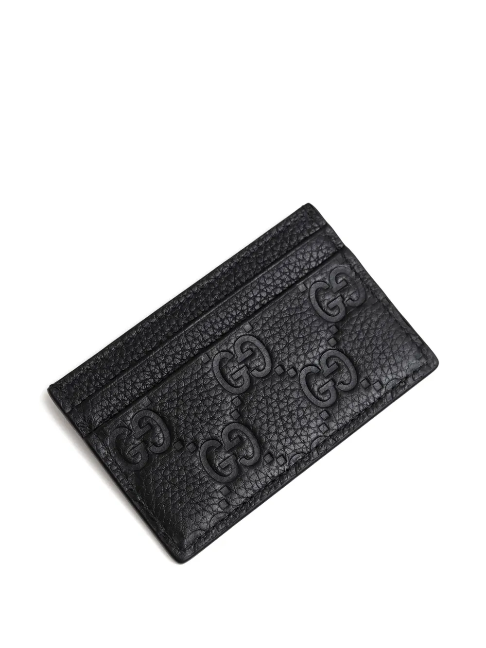 Gucci Leren pasjeshouder met GG-reliëf Zwart