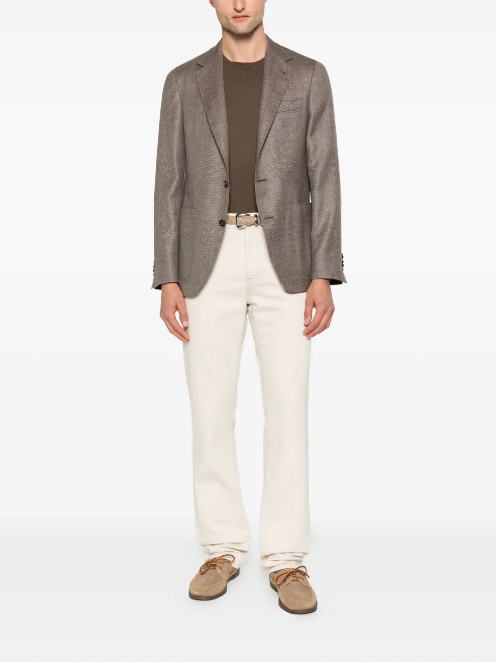 Canali herringbone patch-pocket jacket | Blazers | Image 2