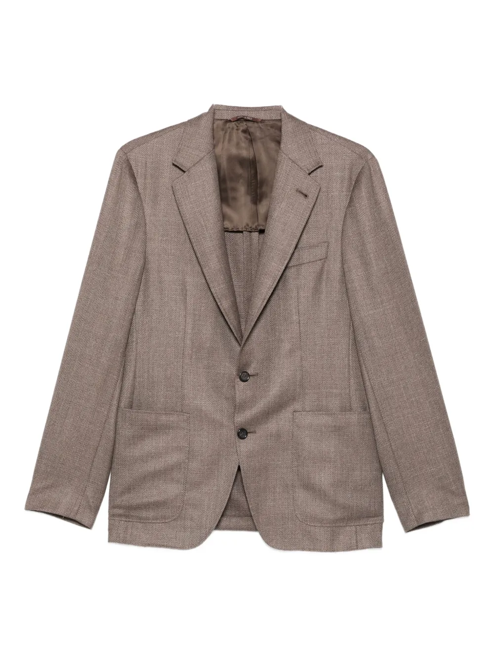 Canali herringbone patch-pocket jacket | Brown | Image 1