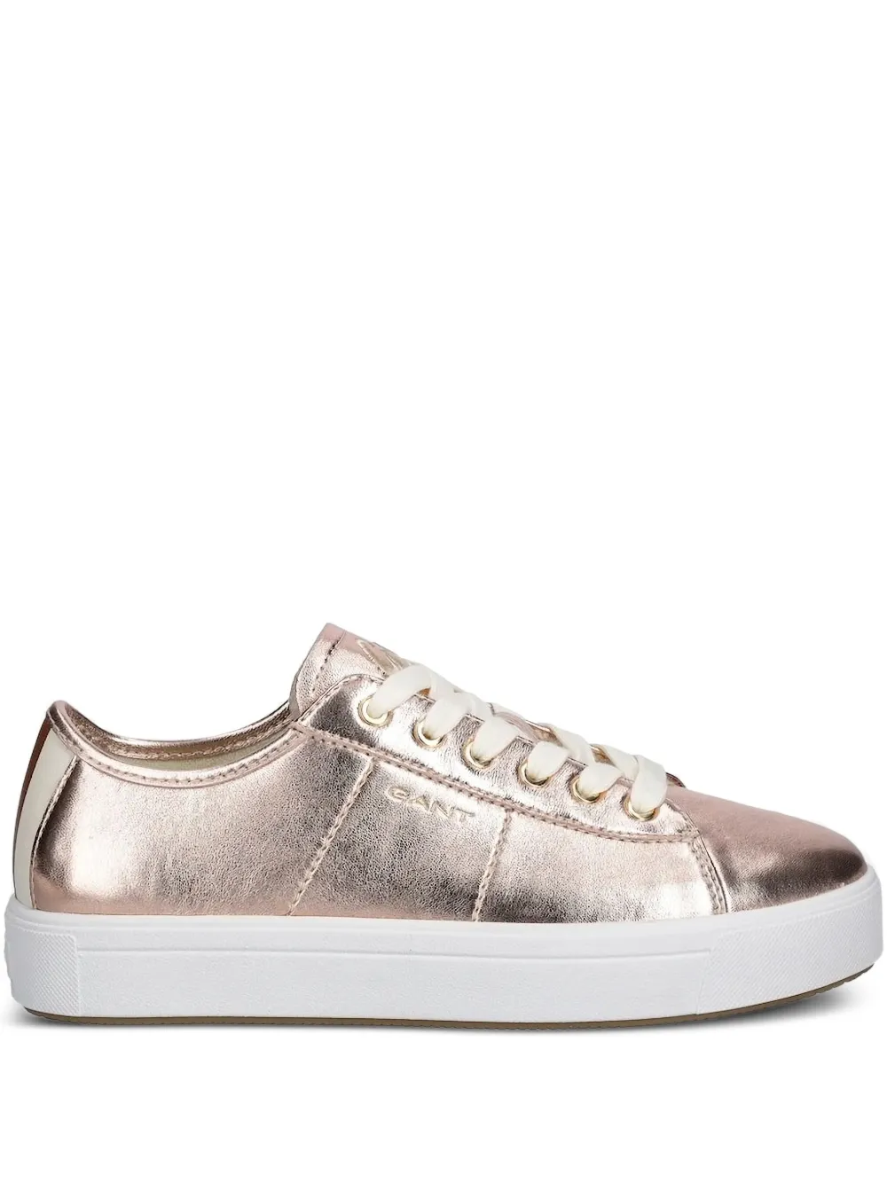 Gant metallic-leather lace-up sneakers Pink