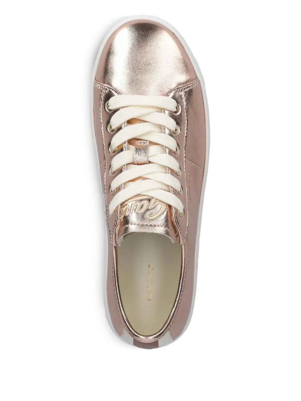 Gant metallic-leather lace-up sneakers Pink