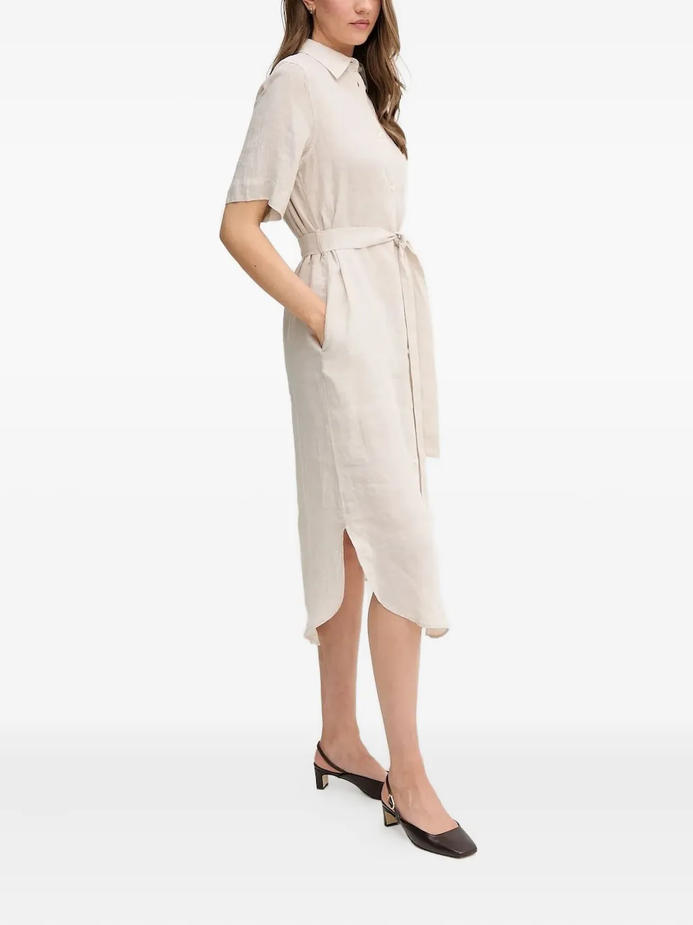 Gant belted shirt midi dress | Neutrals | Image 1