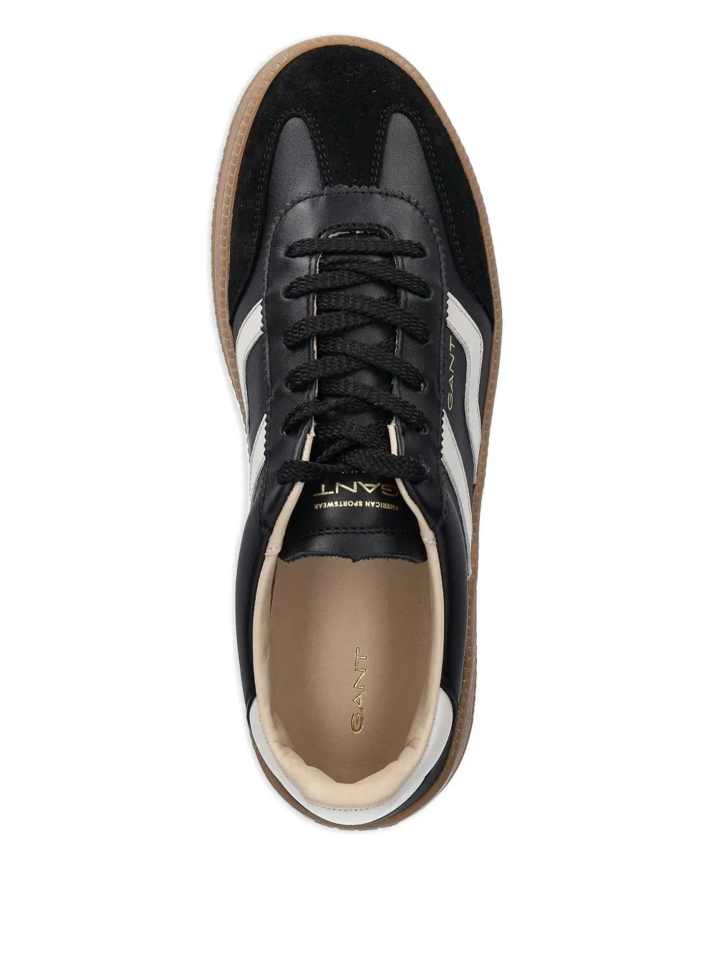 Gant Leren sneakers met streep - Zwart