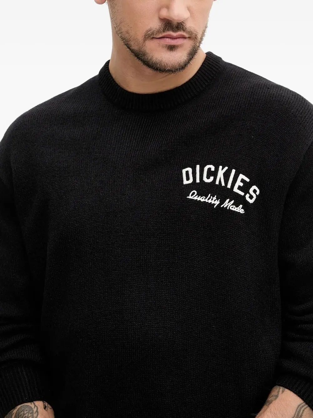 DICKIES embroidered-logo crew-neck sweater - Zwart