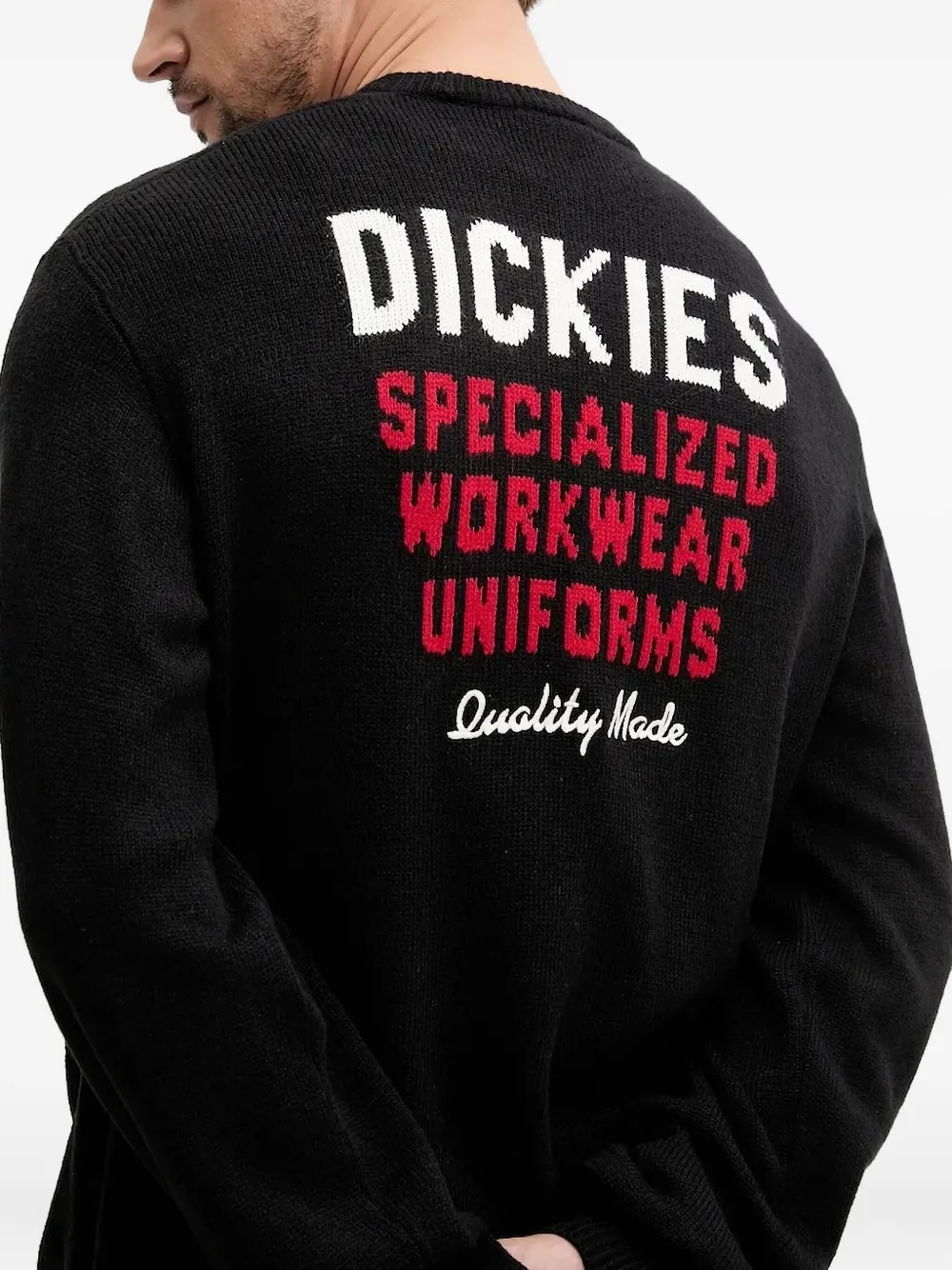 DICKIES embroidered-logo crew-neck sweater Zwart