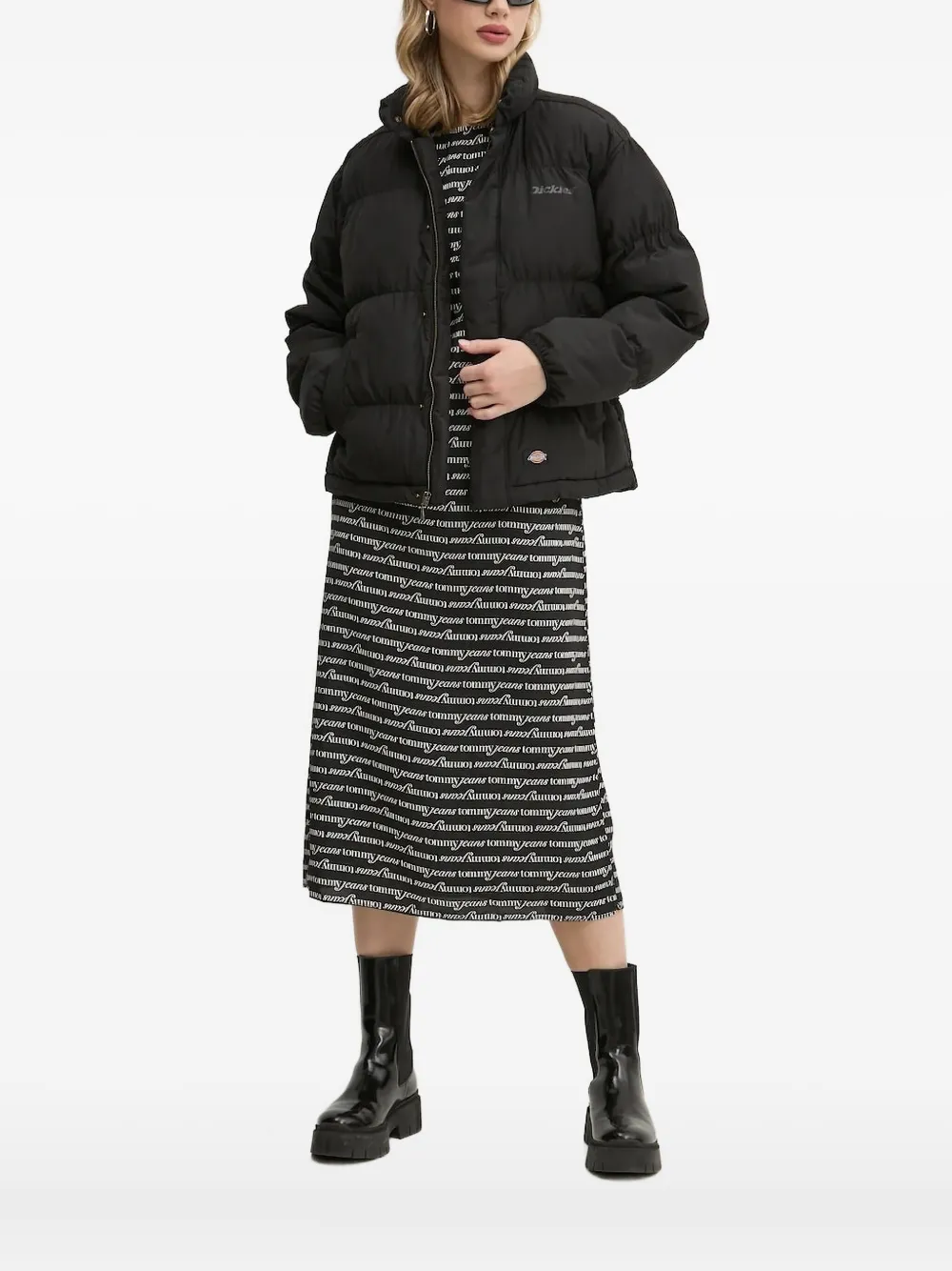DICKIES quilted puffer jacket Zwart