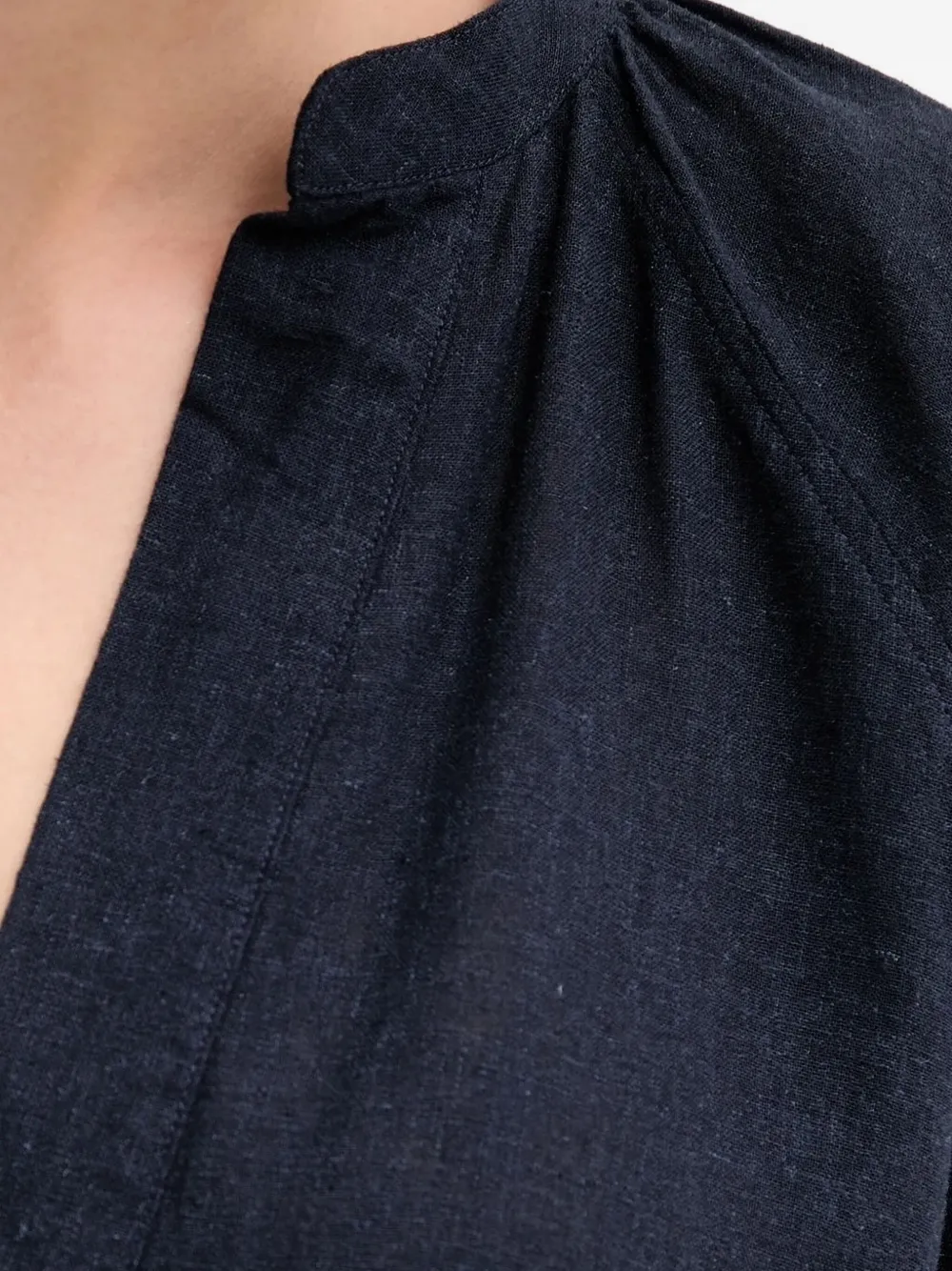 Gant V-neck balloon-sleeve top Blauw