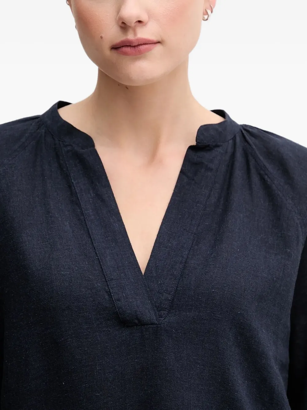 Gant V-neck balloon-sleeve top Blauw